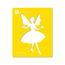 Load image into Gallery viewer, yellow fairy shaped educational colours stencil
