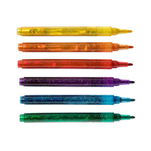 Load image into Gallery viewer, set of six Educational Colours glitter markers
