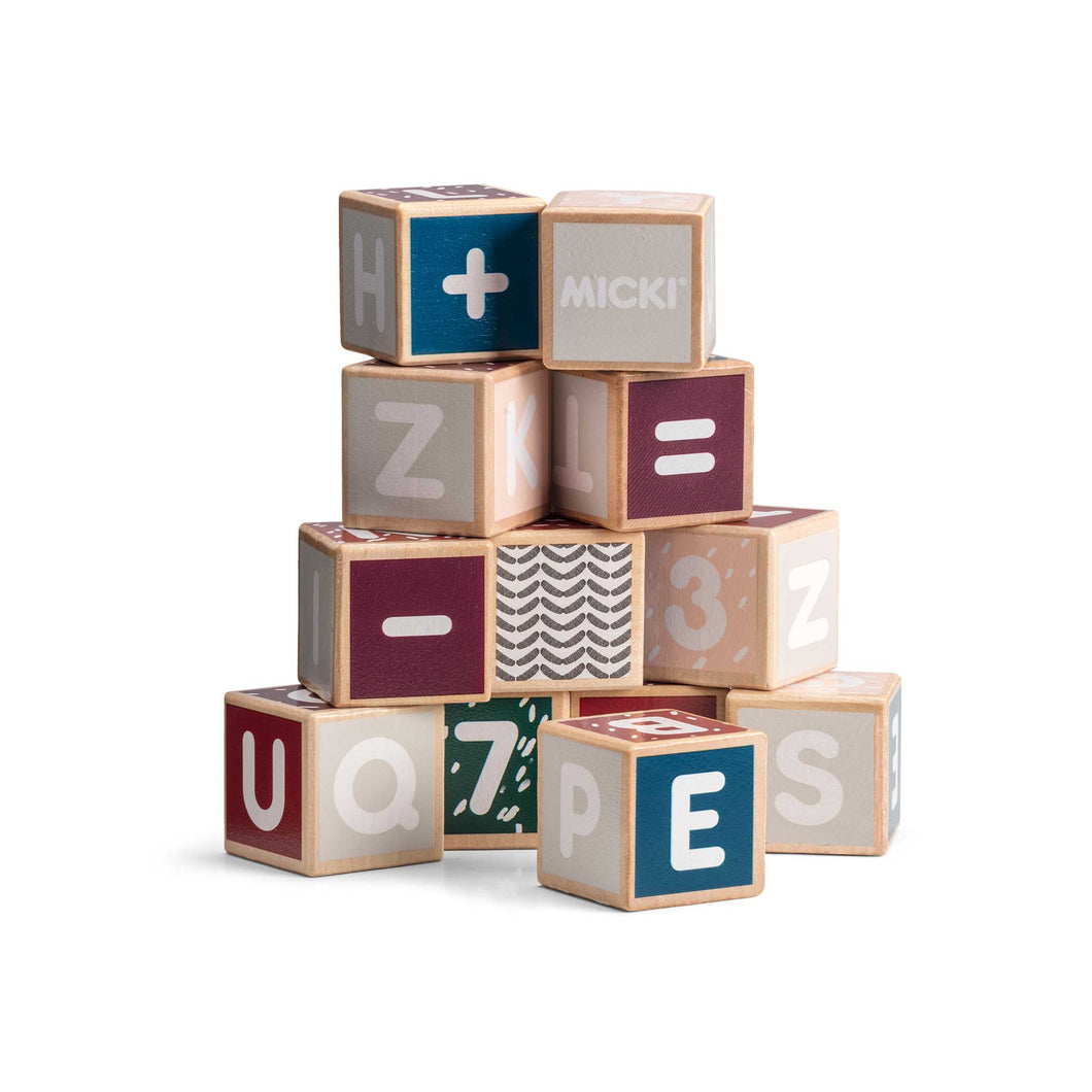 Micki Letters and Numbers Blocks in a stack