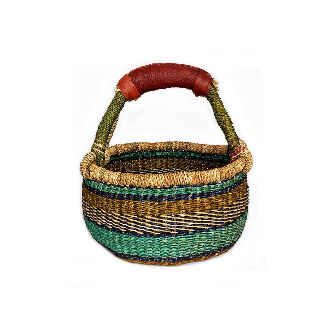 Explorer Basket Olive - Leather handle