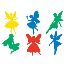 Load image into Gallery viewer, set of six stencil cut outs in fairy shapes 
