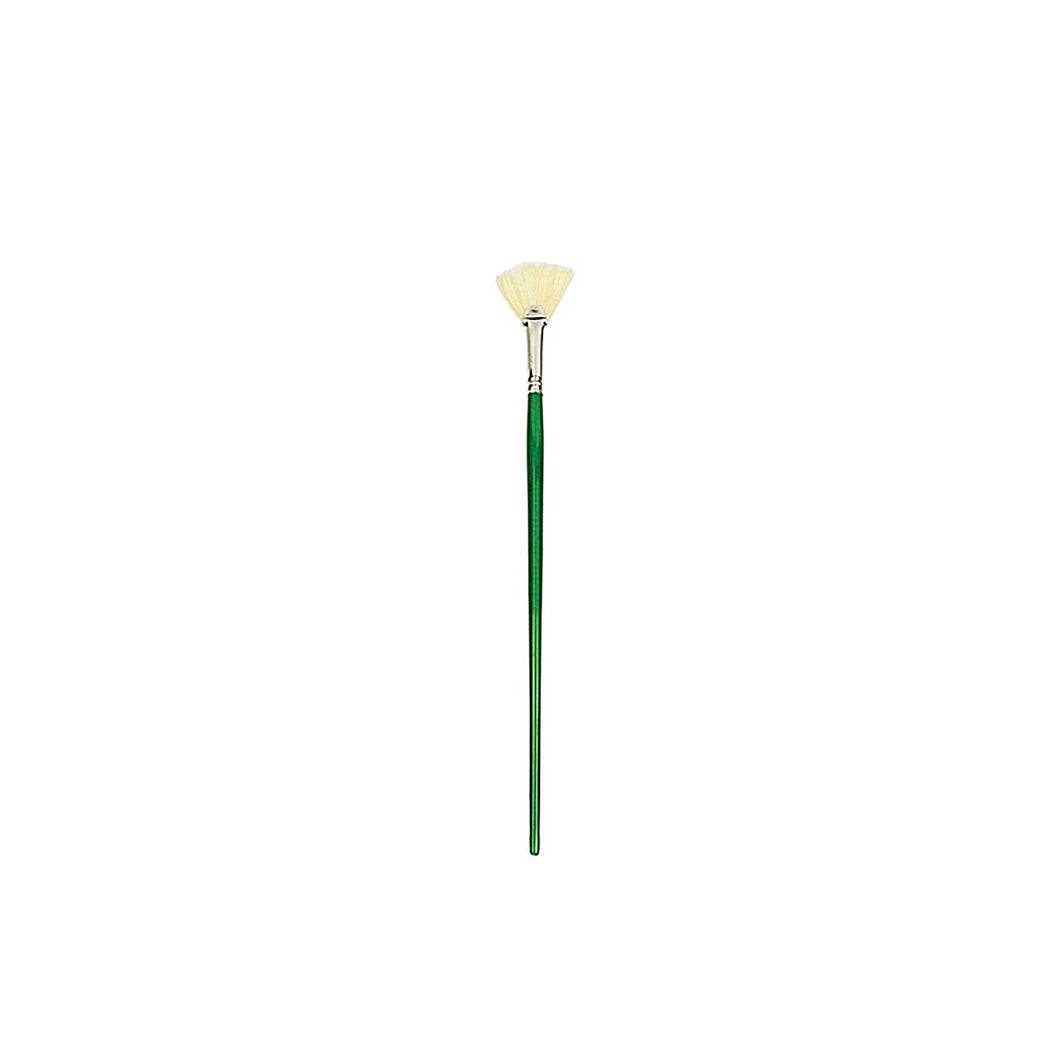 fan shaped paint brush with green handle