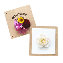 Load image into Gallery viewer, wooden flower press kit with spring flowers 
