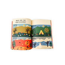Load image into Gallery viewer, inside page of one thousand things book by Anna Kovecses showing the seasons
