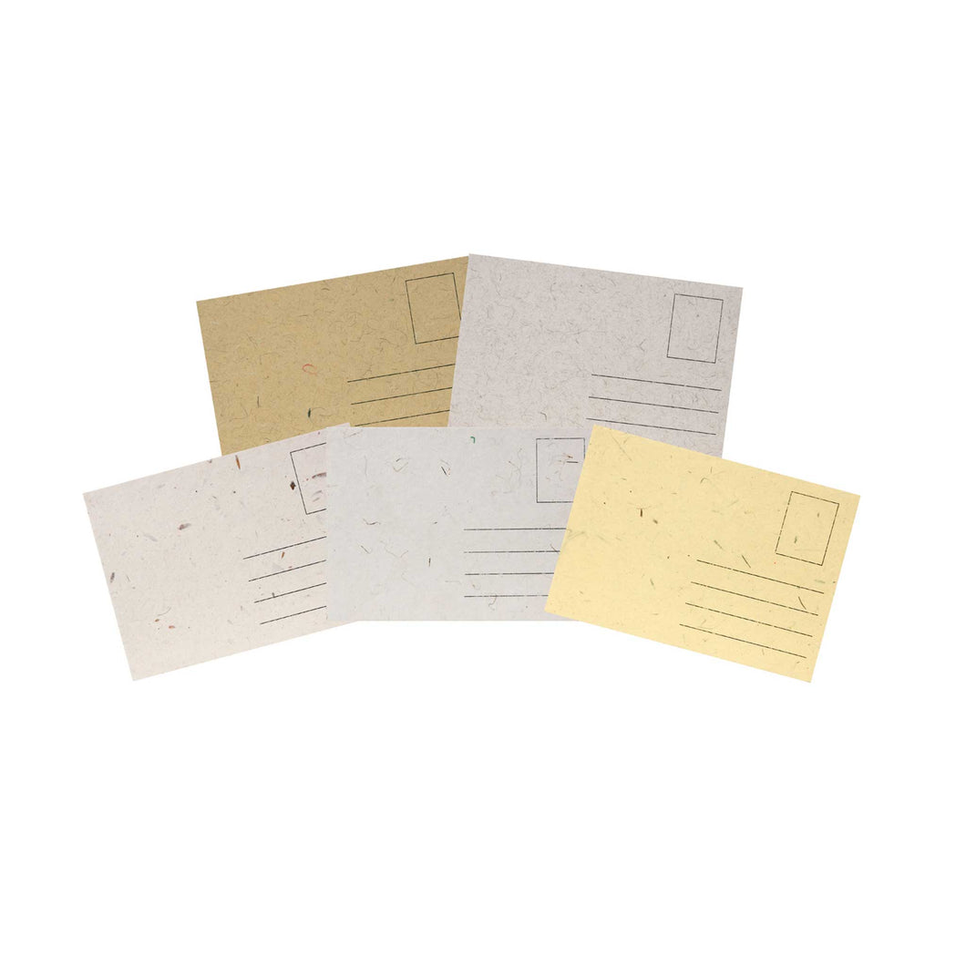 Discovery handmade natural coloured paper postcards
