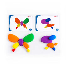 Load image into Gallery viewer, EDX Education stack of coloured Rainbow Pebbles with activity cards
