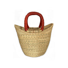 Load image into Gallery viewer, Shopper Basket Natural closed weave - Leather handle
